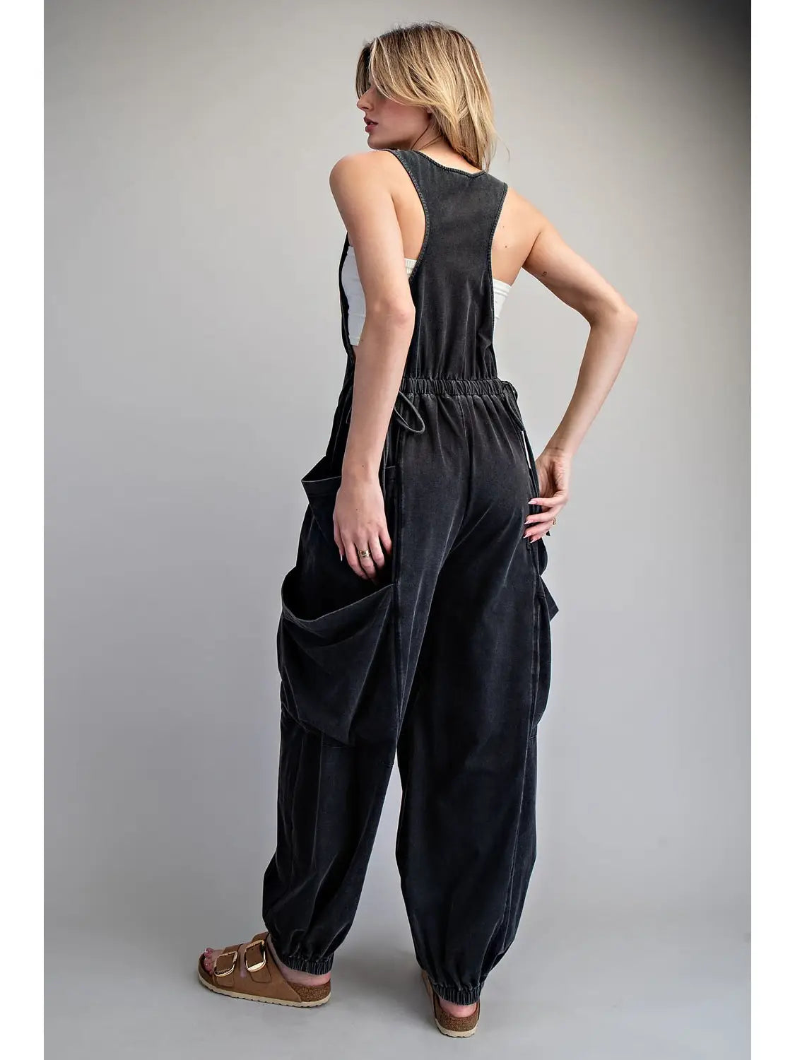 MINERAL WASHED UTILITY JUMPSUIT